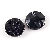 10 Pcs Round Resin Buttons Striped Buttons for Overcoat Sewing Accessories (Black, 21mm)