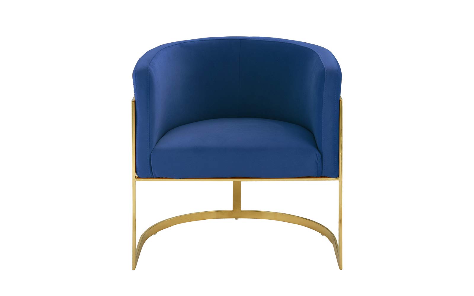 Modern Round Brush Microfiber Living Room Armchair with Gold Legs