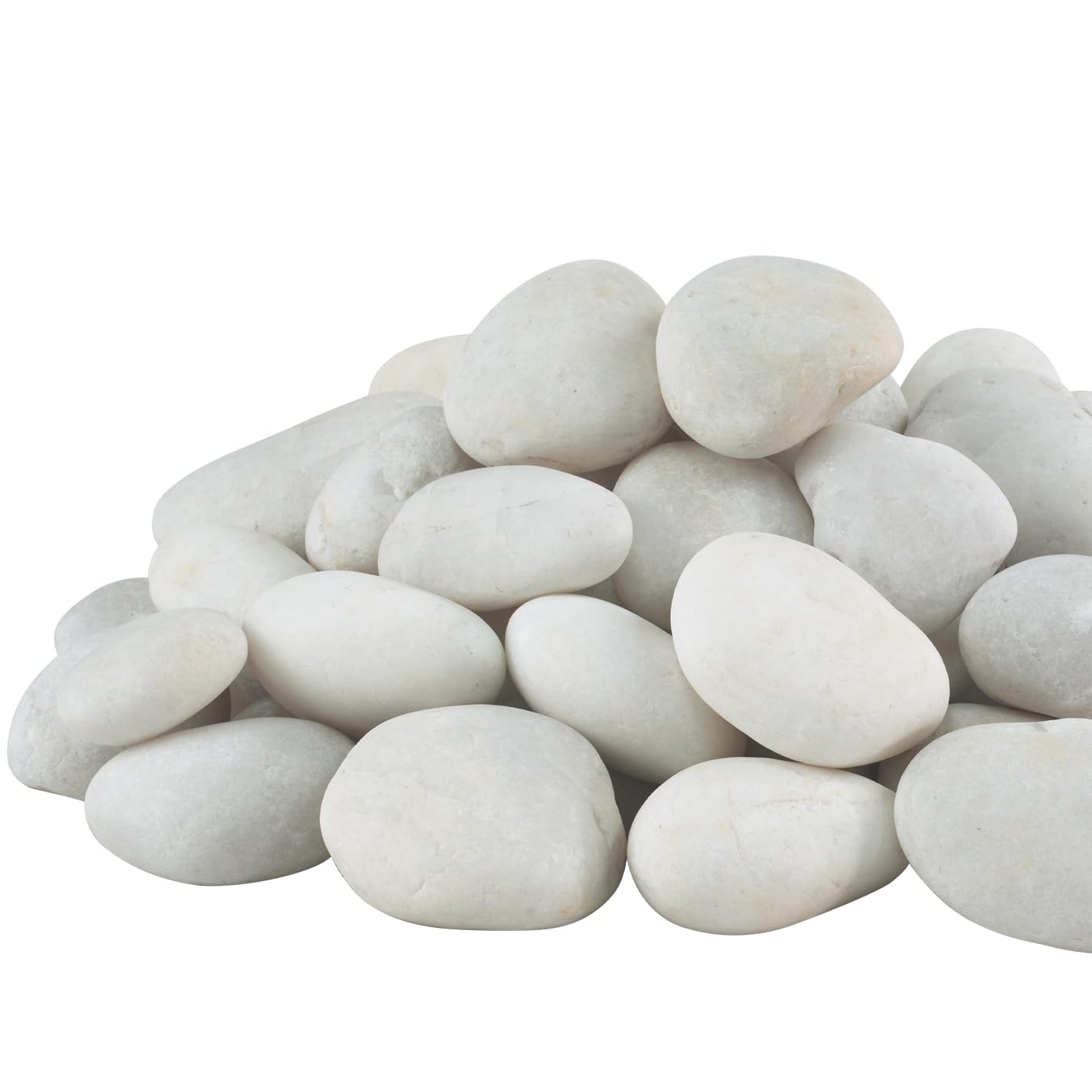 Photo 1 of 20lbs Natural River Rocks, 3-4 Inch Premium Pebbles for Landscaping, Hand-Picked Smooth Unpolished Stones for Garden Design, Fish Tank, Flower Pots, Pathways, Backyard and Outdoor Decor, White