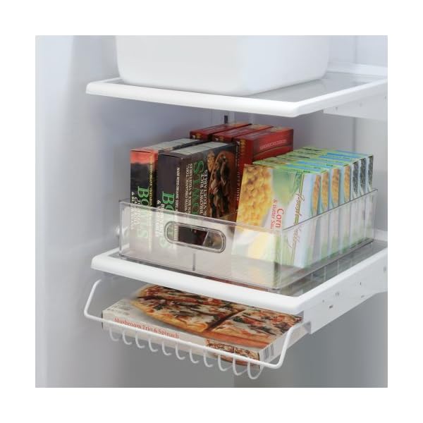 iDesign-75330-FridgeFreeze-Binz-Storage-Boxes-Kitchen-Storage-Container-with-Two-Compartments-Made-of-Plastic-Clear-Divided iDesign Divided Fridge Organiser, Stackable Storage Container with Handles, Large BPA-free Clear Drawer Organizer for…