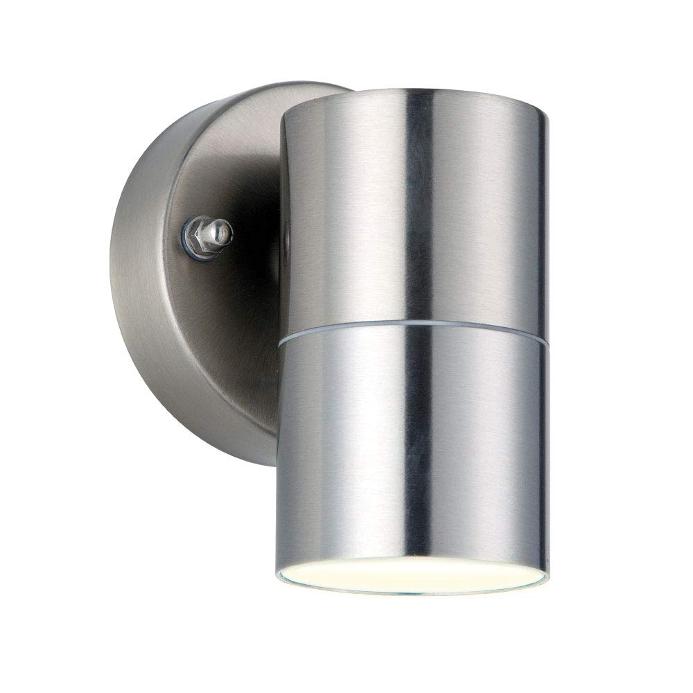 Luceco Stainless Steel Exterior Decorative Gu10 Fixed Down Wall Light - Ip44 — image 1
