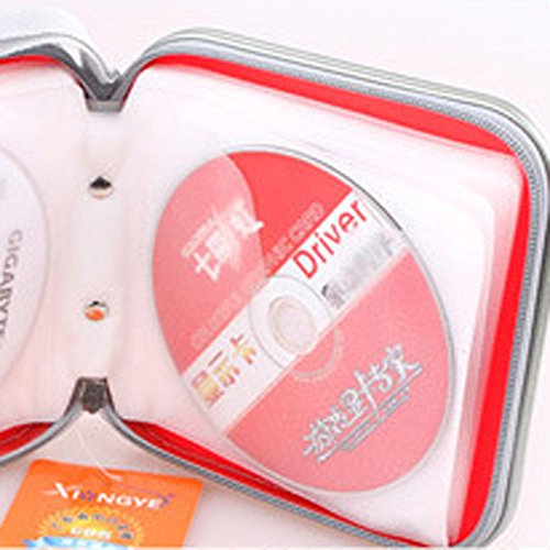 JUNDA Plastic Portable Hard Wallet Holder,40 Disc CD/DVD Storage Organizer for Car, Home, Office,Gray,Pack of 2
