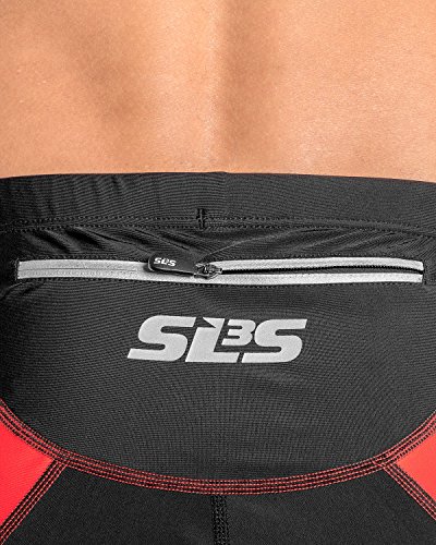 SLS3 Triathlon Men`s Tri Shorts | 1 Pocket | Black | FX Z | Swim-Bike-Run | German Designed (Black/Red, S)