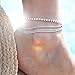Hemlock Foot Chain, Womens Multilayer Silver Crystal Anklet Chain Ankle Foot Bracelet Jewelry (Silver)