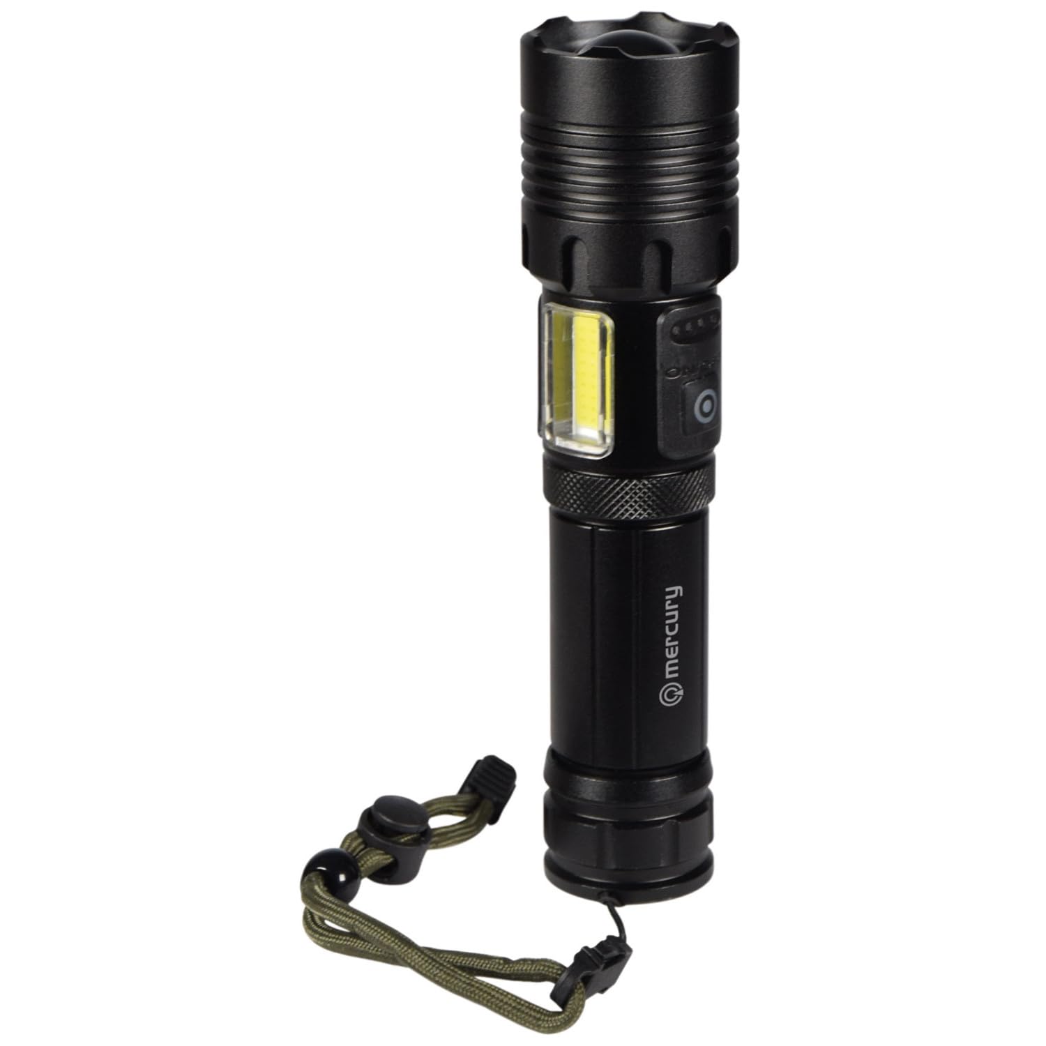 mercury | Rechargeable LED Flashlight: Rugged Water Resistant Metal Construction, Super Bright, and Versatile with 4 Lighting Modes, high, Low, Strobe & SOS