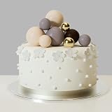 ASTARON 32 Pcs Foam Ball Cake Topper Decorations Brown Gold Mix Sizes Party view 7