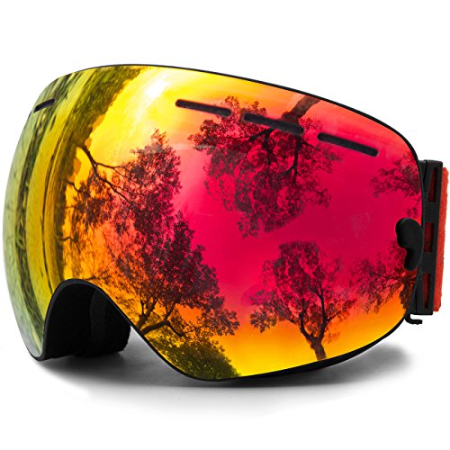 [- JULI® Skibrille,Winter Schnee Sport Snowboardbrille Mit Anti-nebel UV Schutz Austauschbar Sp