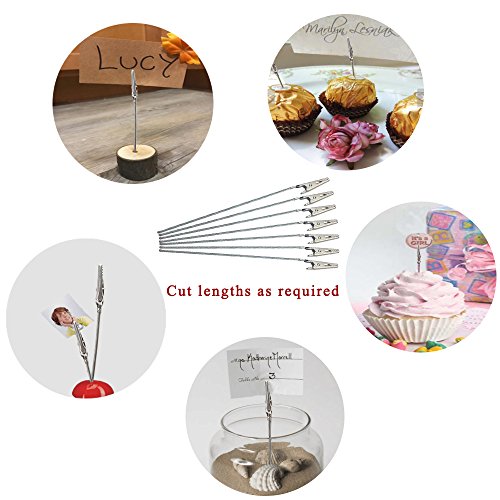 image for ManYee 50 Pcs Wire Card Holder Metal Wire Alligator Clamp Clips Long-T