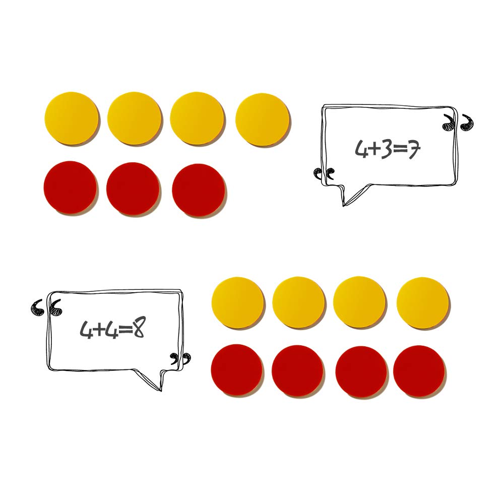 Plastic Two-Color Counter,Red/Yellow Two Side 1000 PCS,Counting Manipulatvies, Math Counters for Kids, Counting Chips