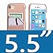 SOWOKO iPhone 8 Plus Wallet Case, iPhone 7 Plus Leather Card Case Ultra Slim Faux Leather Credit Card Slots ID Holder Protection Cover for Apple iPhone 8 Plus(2017) / iPhone 7 Plus(2016) - Rose Gold