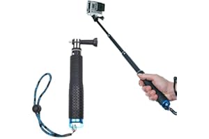 Walway 19'' Waterproof Underwater Hand Grip Adjustable Extension Selfie Stick Monopod Pole for GOPRO Hero 6/5/ 5 Session/ 4 Session/ 4/3+/ 3/2/1, GeekPro, AKASO, Xiaomi Yi, SJCAM (Blue)