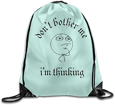 ZARRHOUSE Sack Bag I'm Thinking Don't Bother Me Fashion Drawstring Backpack Portable Gym Sack Pack Drawstring Emoji Backpack Daily Pull String Bag Lovely Kid's School Bag