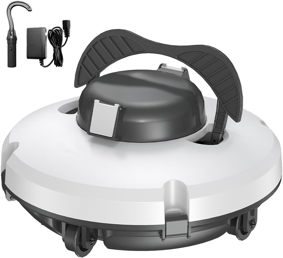 (2026 New) S1 Above Ground Pool Robot, Dual Drive Battery, 130 Min Autonomy for Above Ground Pools 120 m², Exceeds 18° Incline, Quick Drainage, Automatic Parking