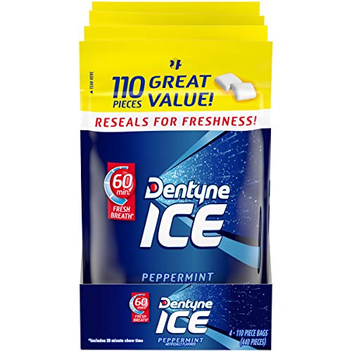 Dentyne Ice Peppermint Gum Bag, 110 Count (Pack of 4)