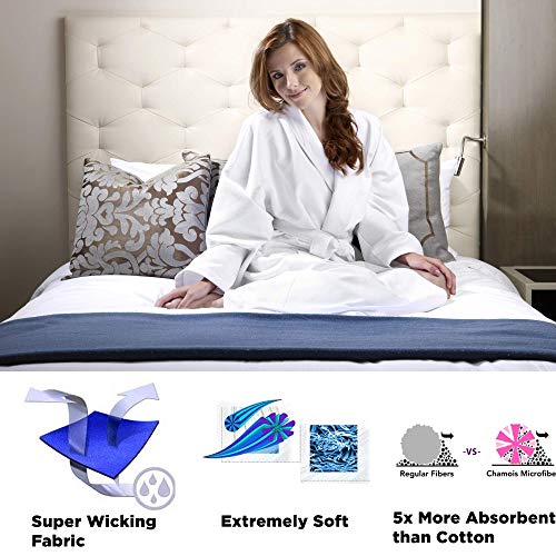 Chamois Microfiber Shawl Hotel Robe Lightweight Absorbent Soft Spa