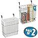 mDesign Steel Metal Wire Hanging Over Door Kitchen Storage Organizer Basket/Trash Can - Cabinet Door Holder Bins for Bags, Tin Foil, Wax Paper, Cling Wrap - Concerto Collection, 2 Pack, Matte Black