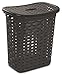 Sterilite Plastic Weave Laundry Hamper with Lid, Decorative Pattern with Handles to Carry Clothes Between the Laundry Room and Bedroom, Brown, 4-Pack