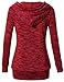 Messic Plus Size Hoodie for Women, Women's Winter V-Neck Thick Knitted Sweatshirt Pullover Sweater Hoodie Top (XX-Large, Multicolor Red)