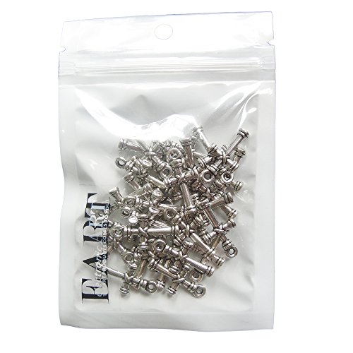 RUBYCA 90PCS Charm Pendant Cross Knot Tibetan Metal Beads Silver Color Jewelry Making DIY Bracelet