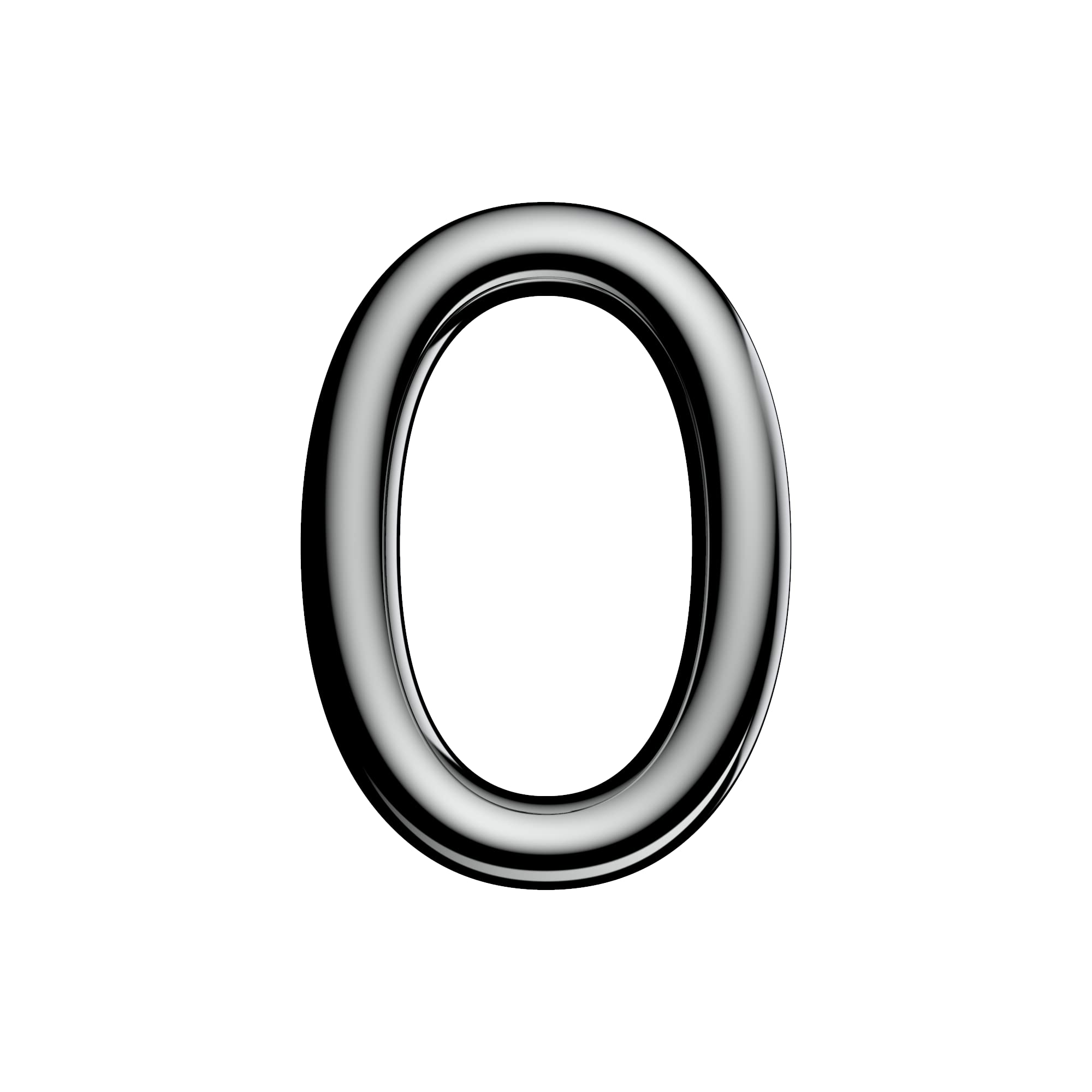 Ultion Sweet Chrome Door Numbers '0' - 3inch height - Self Adhering, No Drilling or Screwing Required …