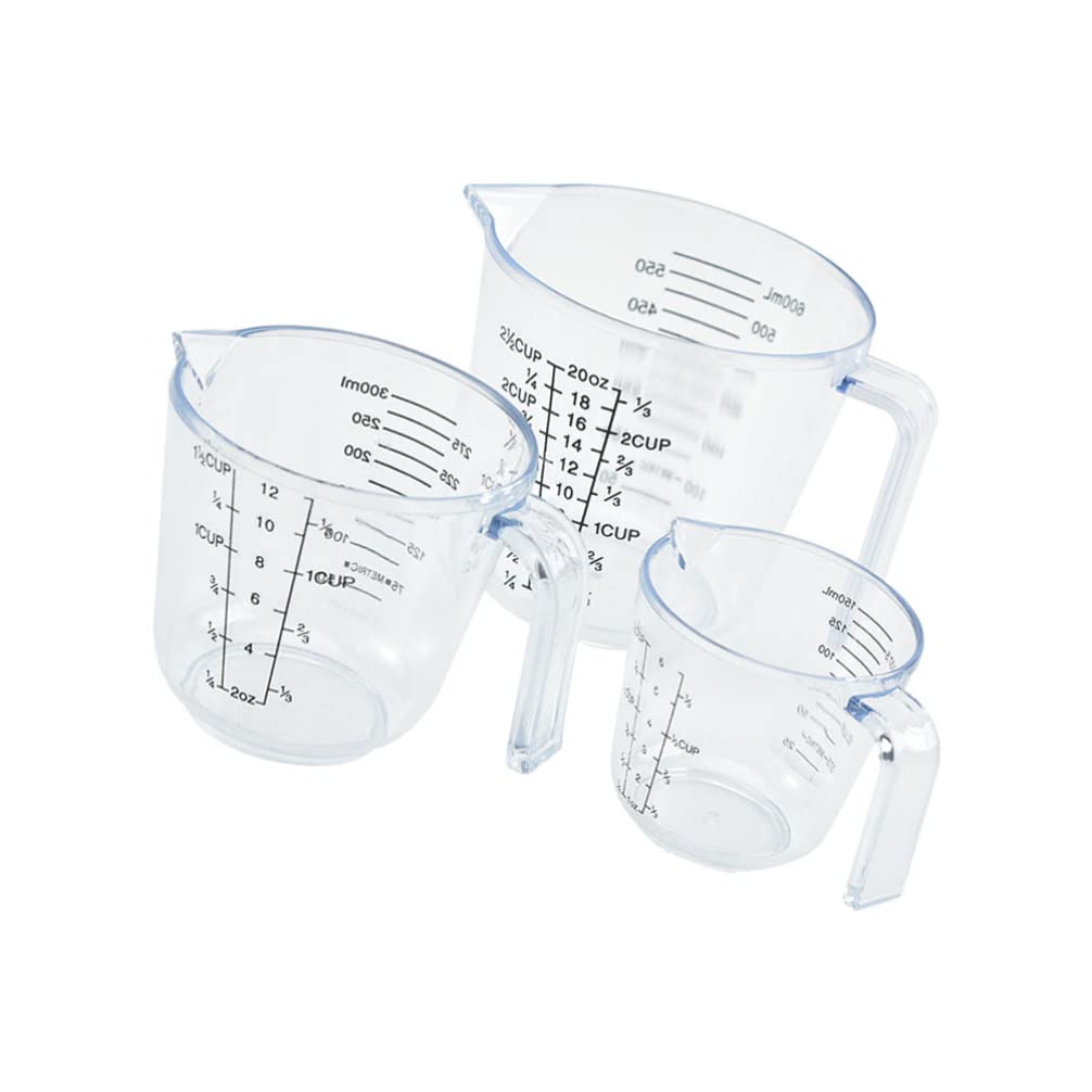 POPETPOP Measuring Cup Transparent Milk Jug: 3pcs Baking Scale Cups Spout Coffee Jugs for Liquid Baking