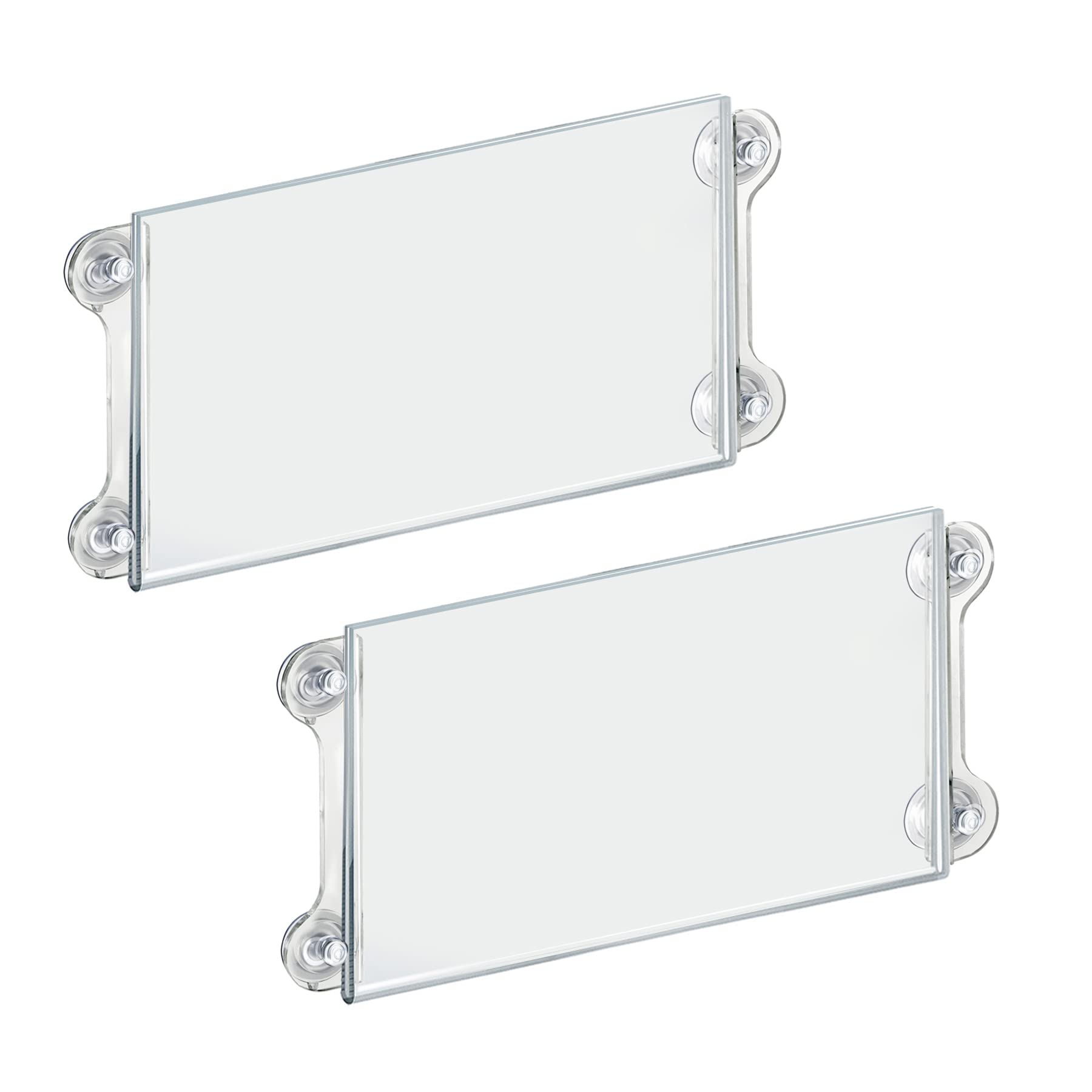 Azar Displays 106607-2pack 14" W by 8.5" H Acrylic Sign Holder with Suction Cups (Pack of 2)