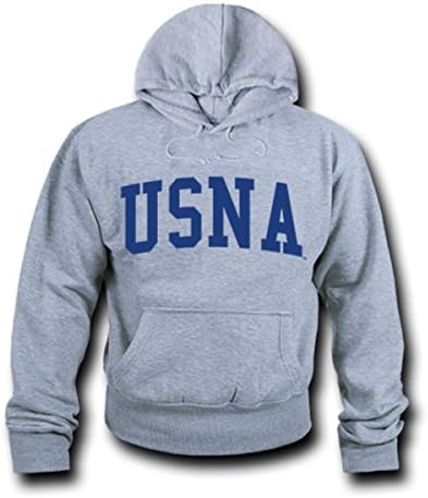 W Republic Apparel Game Day Hoodie, USNA, Heather Grey, Large