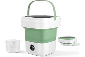 NANTFUN 16L Portable Washing Machine, Mini Washer with Spin Dry Basket, Two Timed Laundry Modes for Small Loads, Compact Washer for Apartments, Dorm Rooms, RVs, Travel (Green)