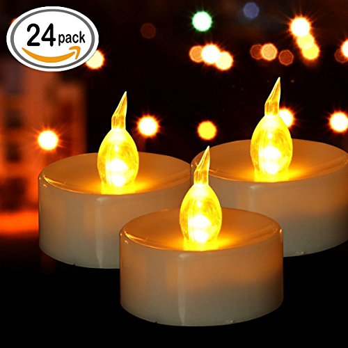 image for Lovefish Tea Lights, Flameless LED Tea Lights Candles, Warm Amber, Ide
