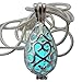 Wishing Teardrop Fairy Magical Fairy Glow in the Dark Necklace-aqua-sil