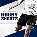 Pro Impact Rugby Shorts Training Professional Shorts with deep Pockets for Men & Women Black