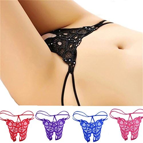Pack of 5 Sexy Lace Butterfly Women Open Crotch Thongs Briefs Hot Erotic Underwear