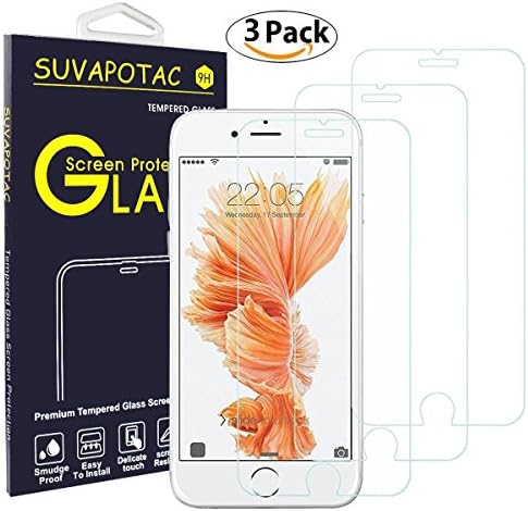iPhone 7/8 Screen Protector, SUVAPOTAC [3-PACK ] [Tempered Glass] 3D Touch,Ultra thin Case Friendly,Easy Application,Bubble Free,Anti-Scratch Glass Screen Protector for iPhone 7/8