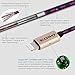 [Apple MFi Certified] Eoso 6.6 Feet/2 M Extra Long Nylon Braided USB Cable with Aluminum Cap on 8 Pin Lightning Connector for iPhone 7 / 6 Plus,iPad Air 2 and More (6.6Ft Golden)