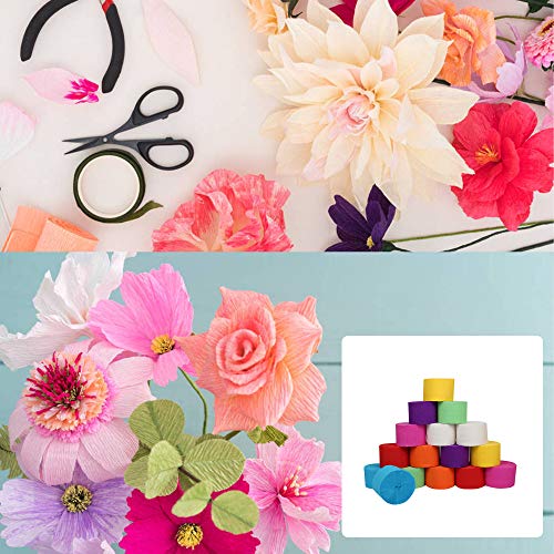 489.6 Yard 16 Rolls 8 Colors Crepe Paper Rainbow Streamers,Polychromatic Party Streamer Backdrop Paper Decorations Crepe Paper for Birthday,Wedding,Graduation Ceremony,Concert and Various Festivals - Thumbnail 6