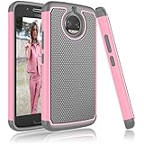Moto G5S Plus Case, Tinysaturn [YSaturn Series] [Fresh Pink] Hybrid Shock Absorbing Dual Rubber Scratch-Proof Defender Bumper Rugged Hard [Drop Protection] Cover Case For Motorola Moto G5S Plus 2017