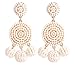 ELEARD Beaded Earrings Elegant Soriee Dangle Bead Disc Bead 3 Ball Dangle Ear Drop Bead Tassel Earrings for Women White