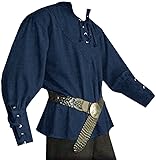 Karlywindow Mens Medieval Pirate Shirts Lace Up
