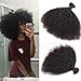 BODHI TREE 10-24 Inches 3 Bundles per Lot Unprocessed Virgin Brazilian Afro Kinky Curly Human Hair Extensions for Black Women-Natural Black