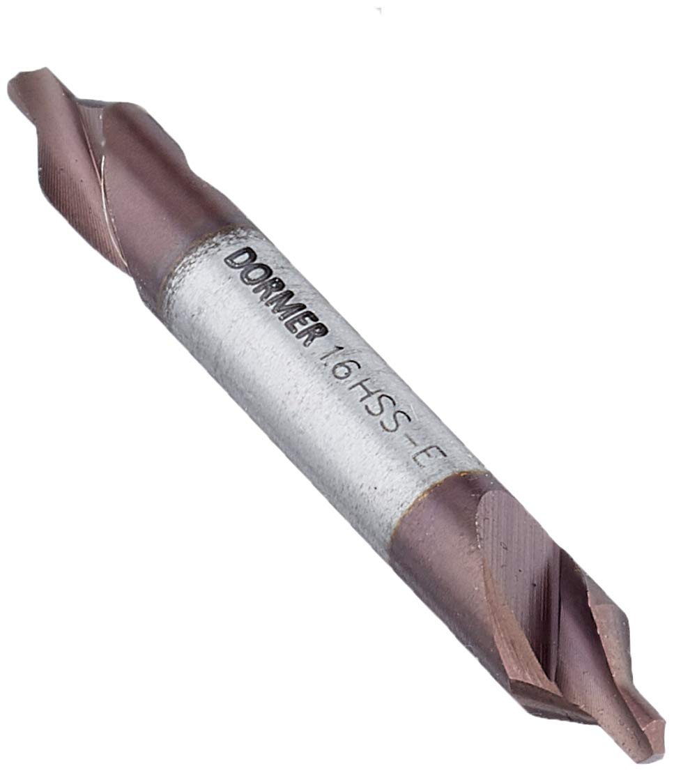 Dormer A266 HSS-E High Speed Cobalt Steel TiAlN Coated Centre Drill Bit with 118 Degree Pilot and 60 Degree Cone, 1.60 mm x 4.00 mm, Single Pack