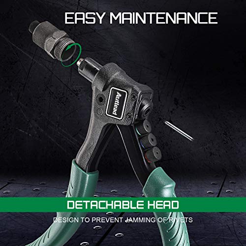 Rivet Gun with 100Piece Rivets, Single Hand Manual Rivet Gun Kit With