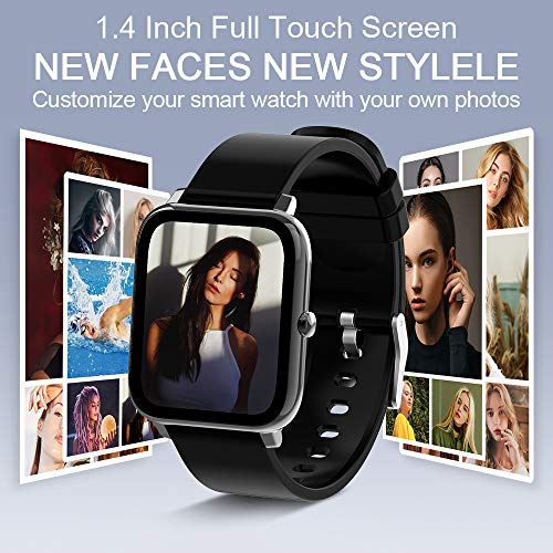 Smart Watch, Fitness Tracker Touch Screen Watch Heart Rate Monitor Blood Pressure and Sleep Monitor Waterproof Smartwatchs Compatible with iOS Andorid Digital Smartwatch for Women Men