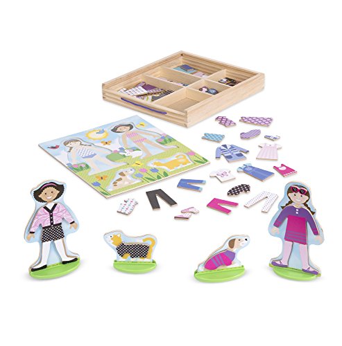Melissa & Doug Best Friends Magnetic Dress-Up Wooden Dolls Pretend Play Set (78 pcs)