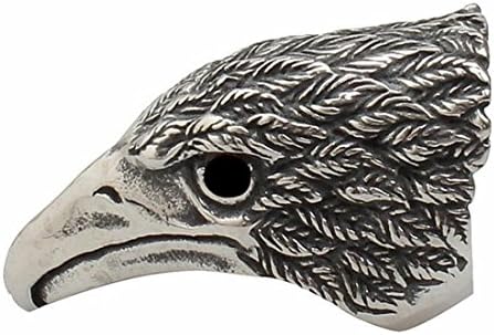 Black Rhinestone Eye Eagle Hawk Ring Band Men Tribal Rings Size 8.5