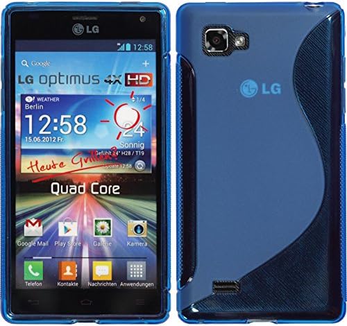 Silicone Case for LG Optimus 4X HD P880 - S-Style blue - Cover PhoneNatic + protective foils