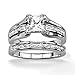 Marimor Jewelry His and Hers Stainless Steel Princess Wedding Ring Set and Eternity Wedding Band