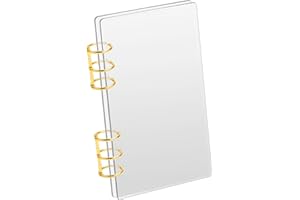 SBYURE A6 Ring Binder Clear Acrylic Binder Notebook Cover,Transparent Frosted Acrylic A6 Cover Loose Leaf Folders Refillable with Gold Metal Round Ring for Collect,Organize,Summarize