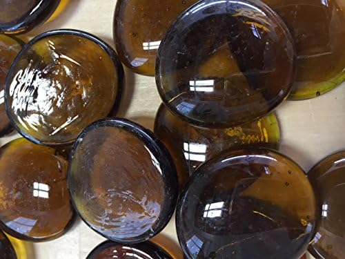 Sun and Moon Glass Gems/ DARK AMBER Glass Gems, Large