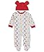Disney Baby Boys' Mickey Mouse Footie Sleeper and Bib OR Hat Set, White, 6-9 Months