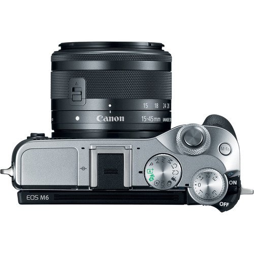 Canon-EOS-M6-Mirrorless-Digital-Camera-Silver-Premium-Accessory-Bundle-with-Canon-EF-M-15-45mm-IS-STM-Lens-Silver-Canon-Water-Resistant-Case-64GB-Memory-HD-Filters-Auxiliary-Lenses
